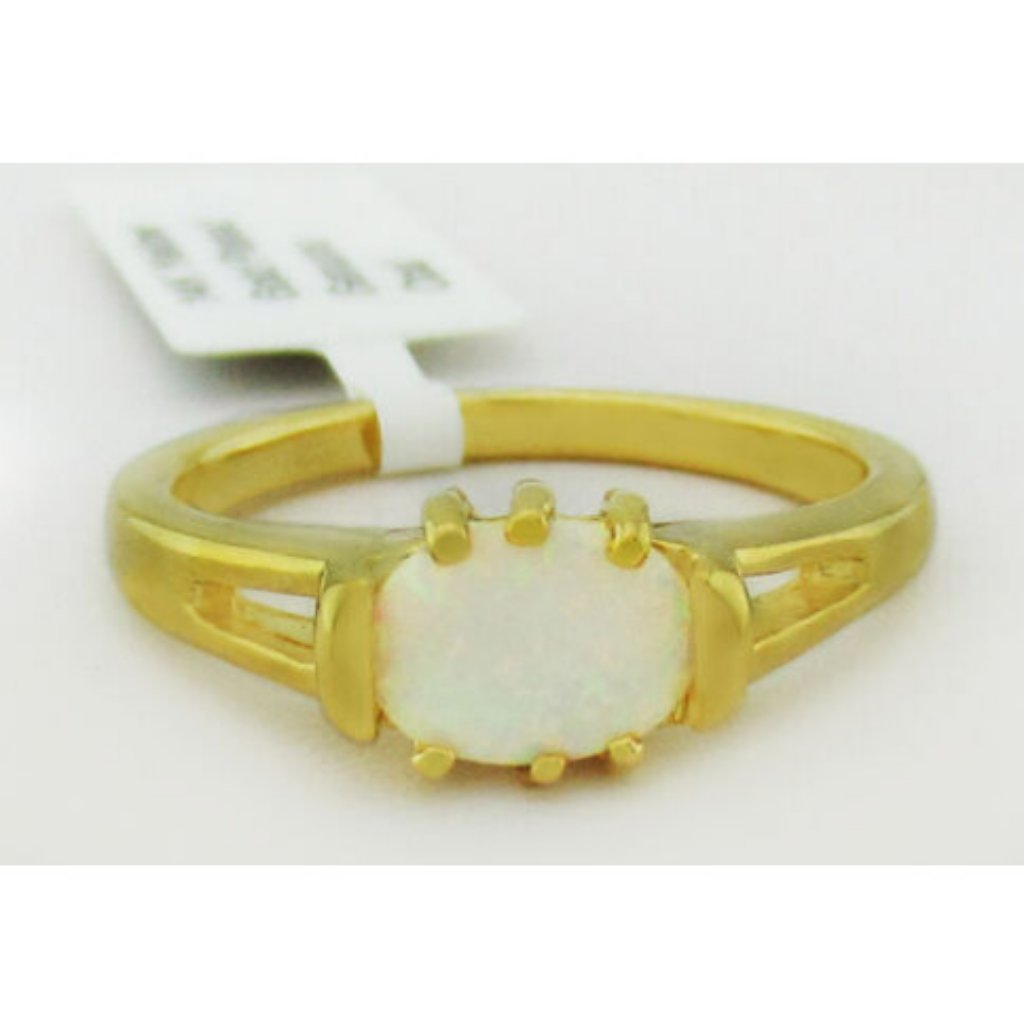 Genuine 1.34 Cts Opal Ring 14k Yellow Gold Plated *** New With Tag ***